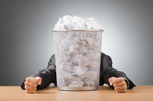 Professional waste removal team at a building site