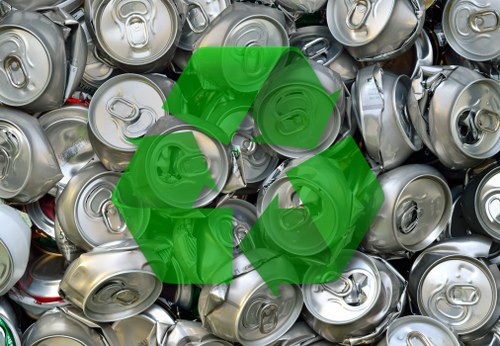 A variety of waste materials ready for collection in Parsons Green